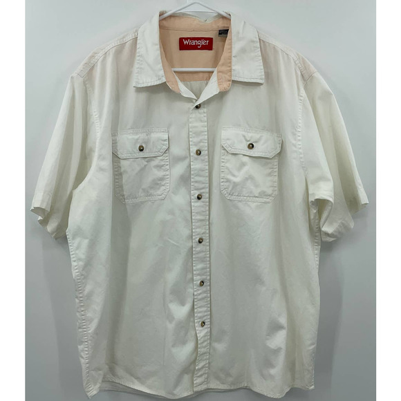 Mens Wrangler White Short Sleeve Size Extra Large - Picture 1 of 9